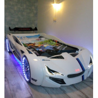 Ліжко машинка BMW біле пластикове